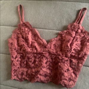 Lace pink top